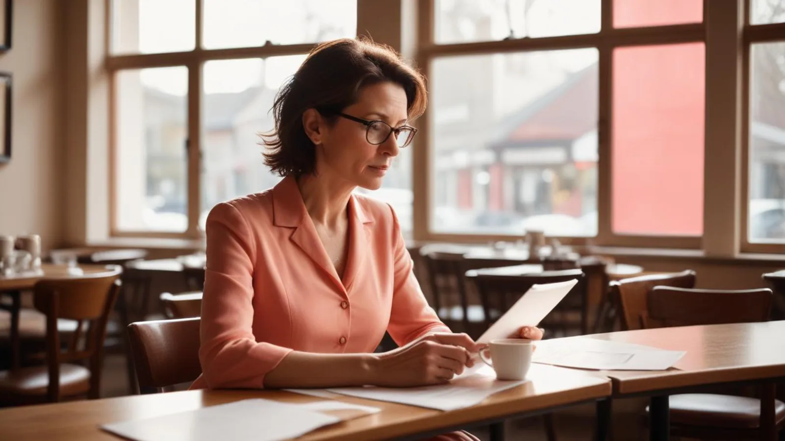 Restaurant owner reviewing her establishment's NovaResto dashboard
