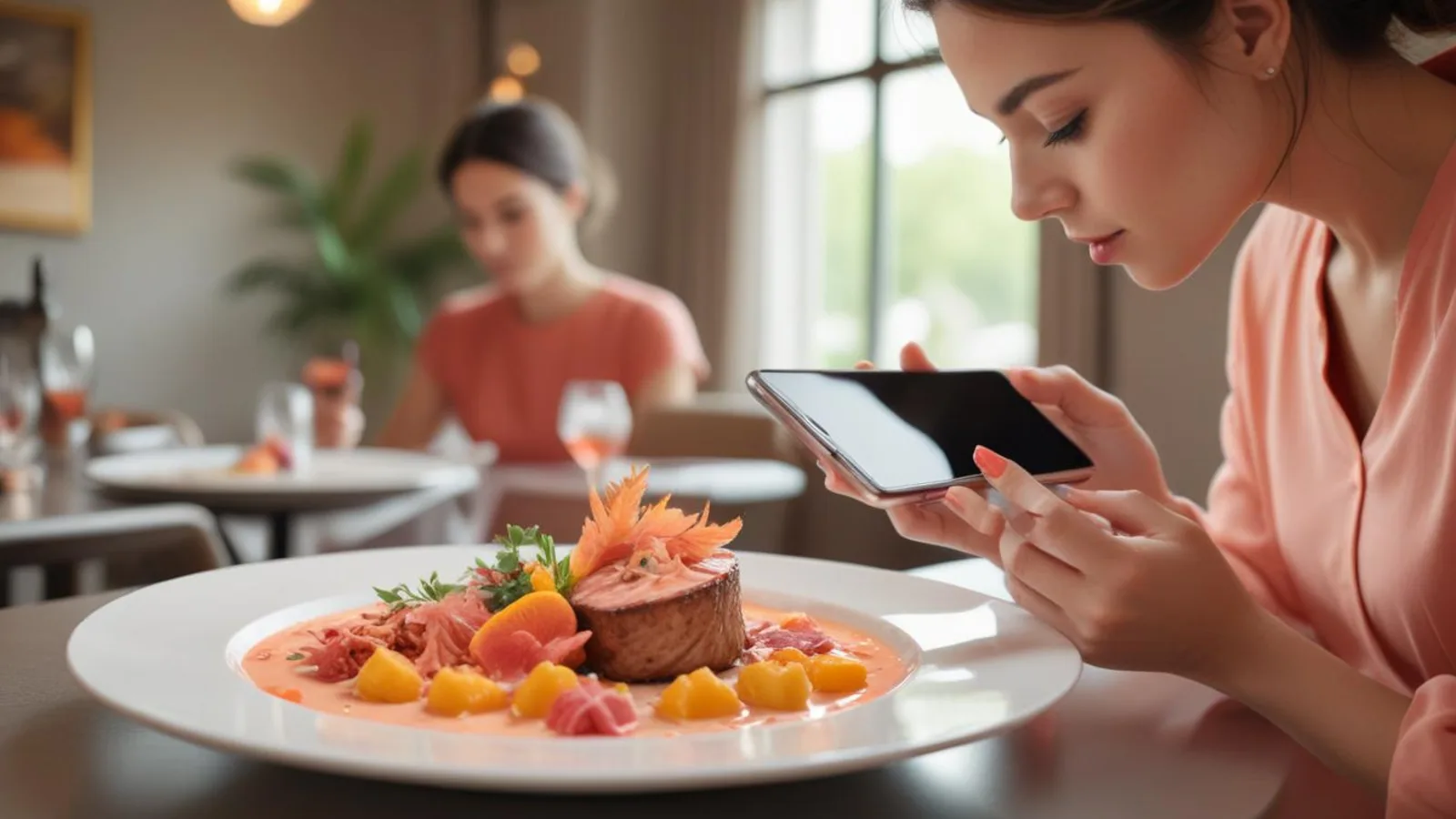 Restaurant website with its photo gallery, on a laptop